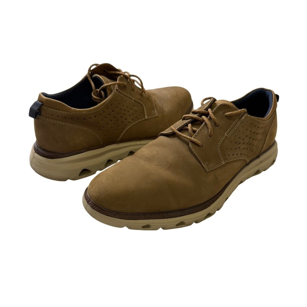 Johnston & Murphy Mens XC4 Prentiss Plain Toe Tan Nubuck Shoes 11M 59-35601